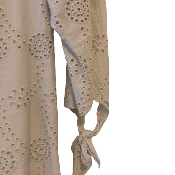 Valentina Naldi Beige Eyelet Off the Shoulder Dress - Size M - Picture 5 of 8